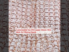 Filtre ihtiyaçları için özelleştirilebilir Sus 316 Bakır Dokumalı Tel Ağı