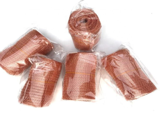 Özelleştirilmiş Saf Kırmızı Bakır Örme Örgü 1.3m Stoper Engelleyici Oluklu Şekil