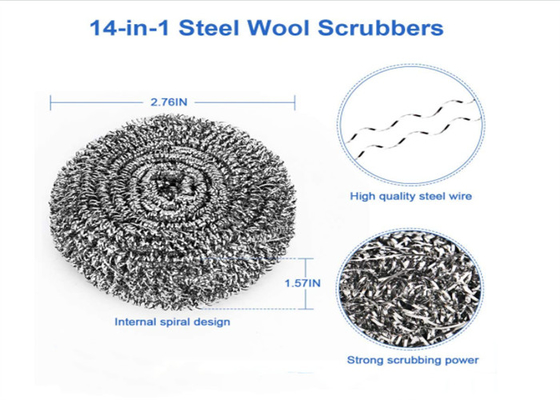 Dia6 * 6mm 9g Scrubber Temizleme Topu Paslanmaz Çelik Mutfak Aleti